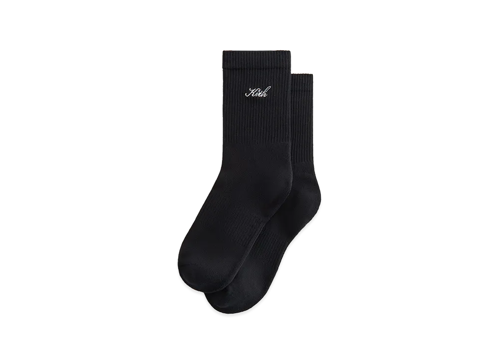 Kith Women's Script Light Mid Calf Socks "Black"