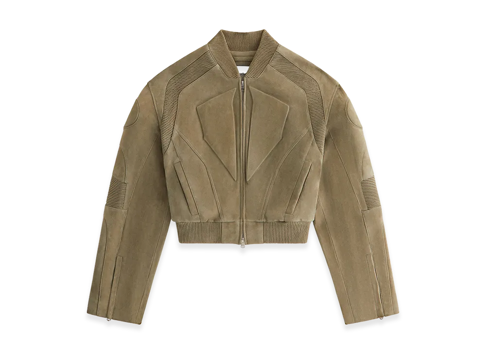Kith Women's Varen Suede Moto Bomber Jacket "Scene"