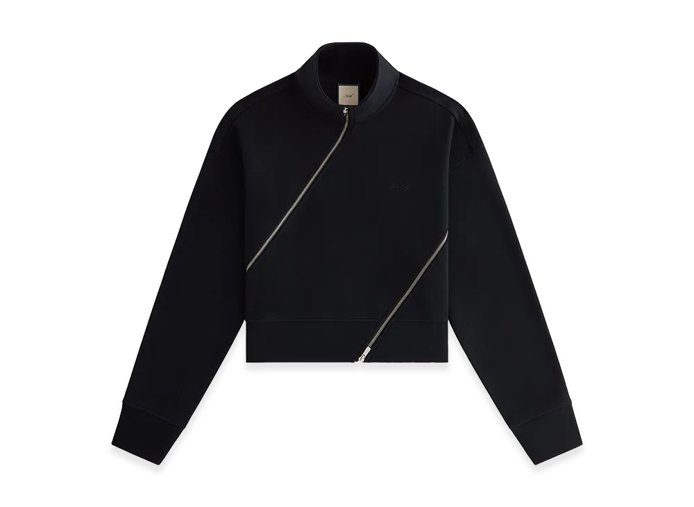 Kith Women's Walden Fleece Asymmetrical Quarter Zip "Black"