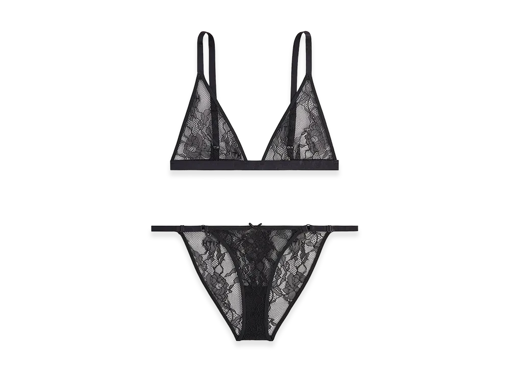 Kith x Lisa Women's Floral Lace Intimates Set "Black"