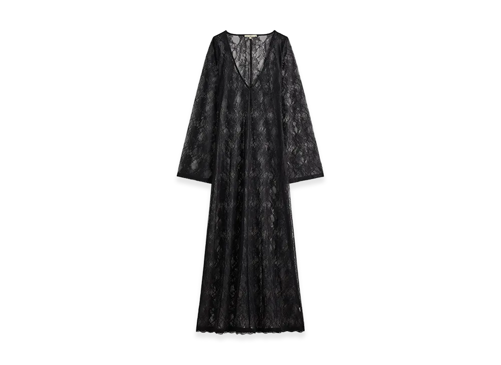 Kith x Lisa Women's Lyla V-Neck Lace Maxi Dress "Black"