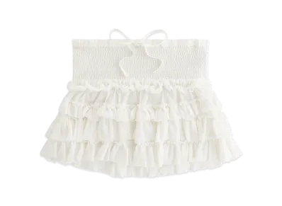 Kith x Lisa Women's Mariko Mesh Ruffle Mini Skirt "White"