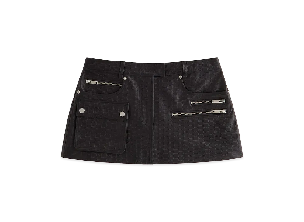 Kith x Lisa Women's Nari Monogram Leather Mini Skirt "Black"