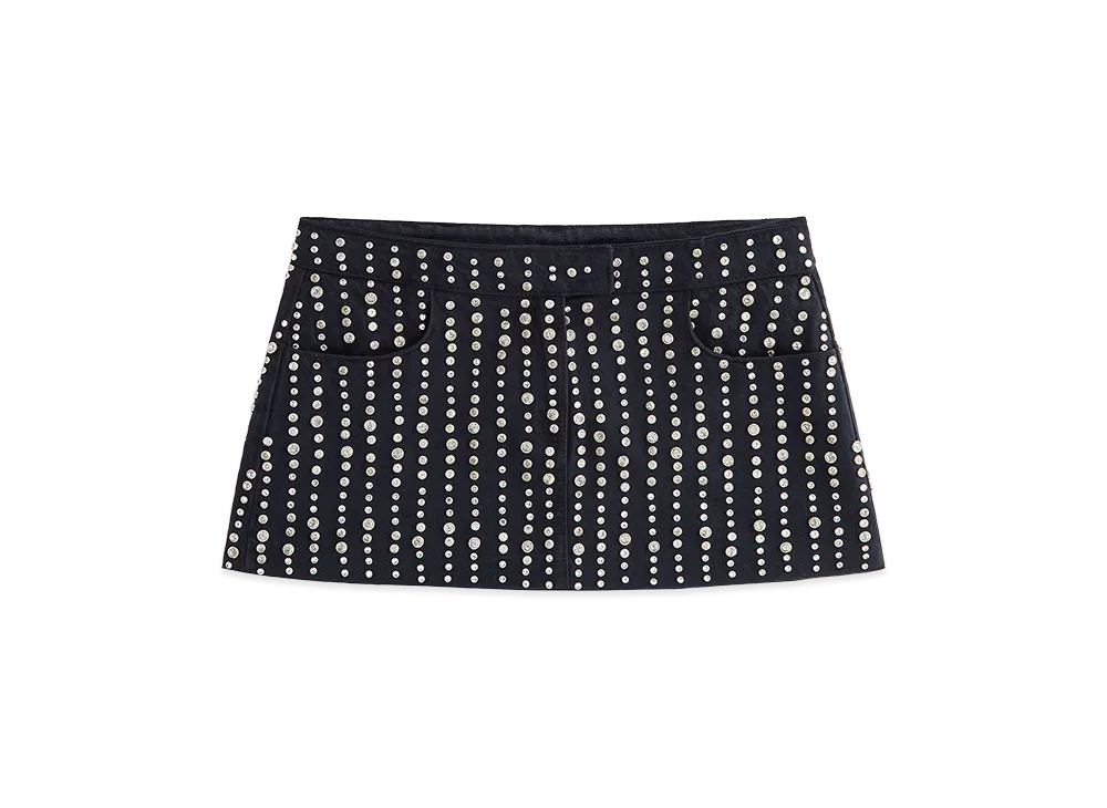 キス x リサ ウィメンズ ナリ スタッデッド デニムミニスカート "ブラック"