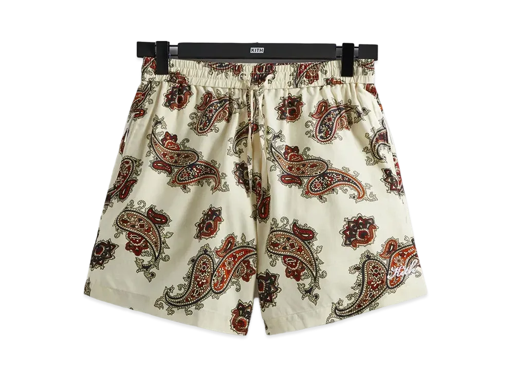 Kith Printed Active Short Silk Paisley "Sandrift"