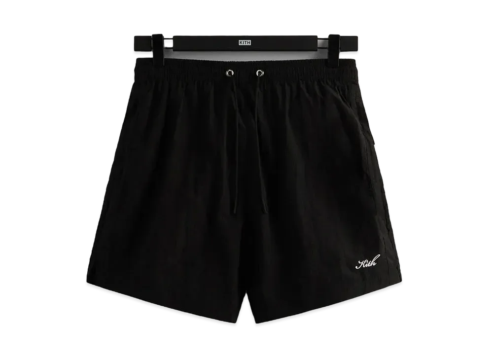 Kith Garment Washed Nylon Active Swim Short "Black"