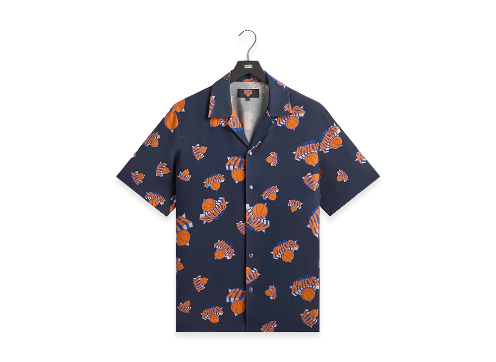Kith x The New York Knicks Playoffs Thompson Camp Collar Shirt "Nocturnal"