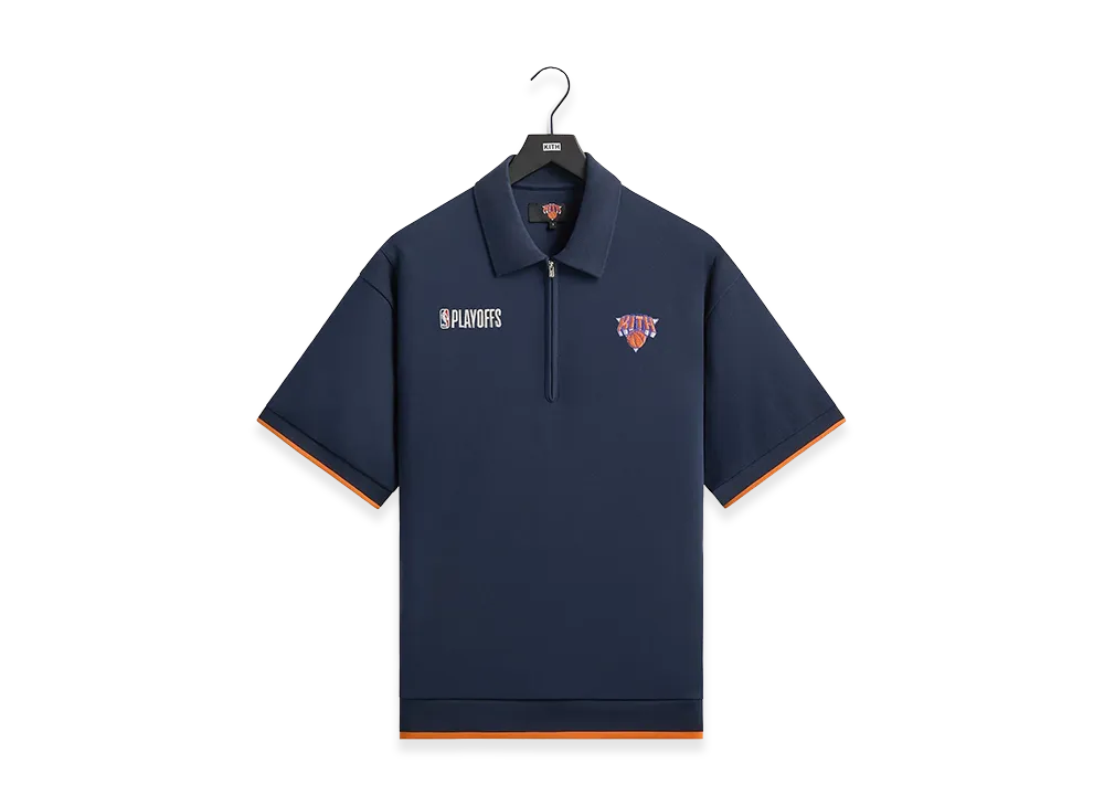 Kith x The New York Knicks Playoffs Zip Front Performance Knit Polo "Nocturnal"