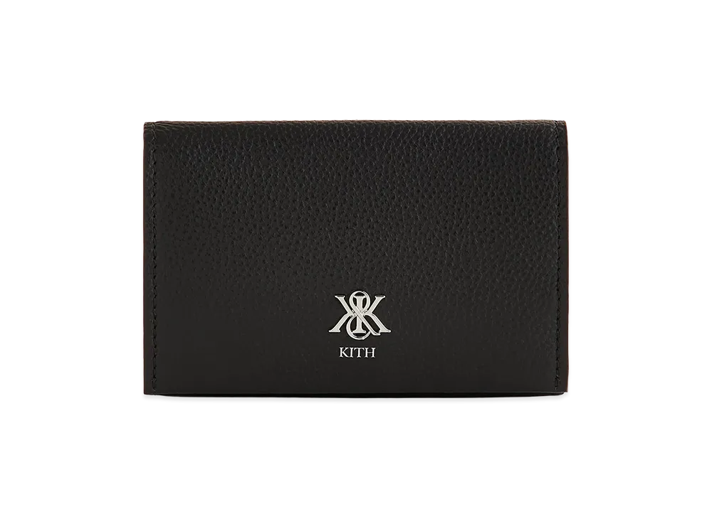 Kith Tumbled Leather Card Holder "Black"