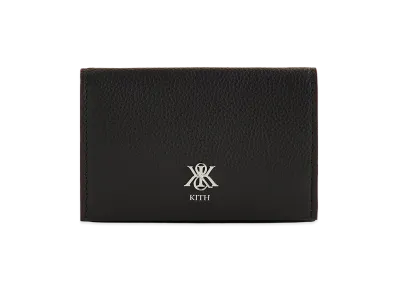 Kith Tumbled Leather Card Holder "Black"
