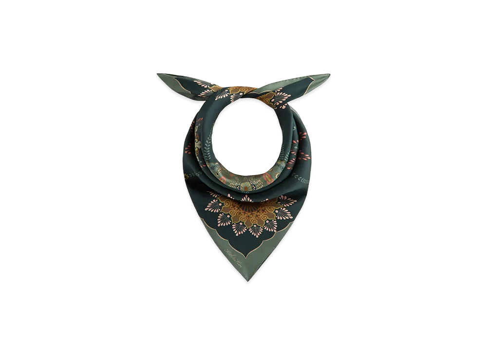 Kith Floral Printed Palm Silk Scarf "Stadium"