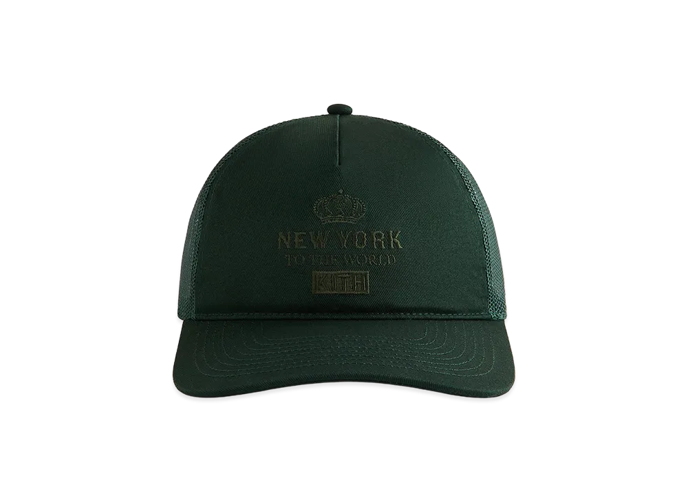 Kith New York To The World Relaxed Twill Nolan Trucker Hat "Stadium"