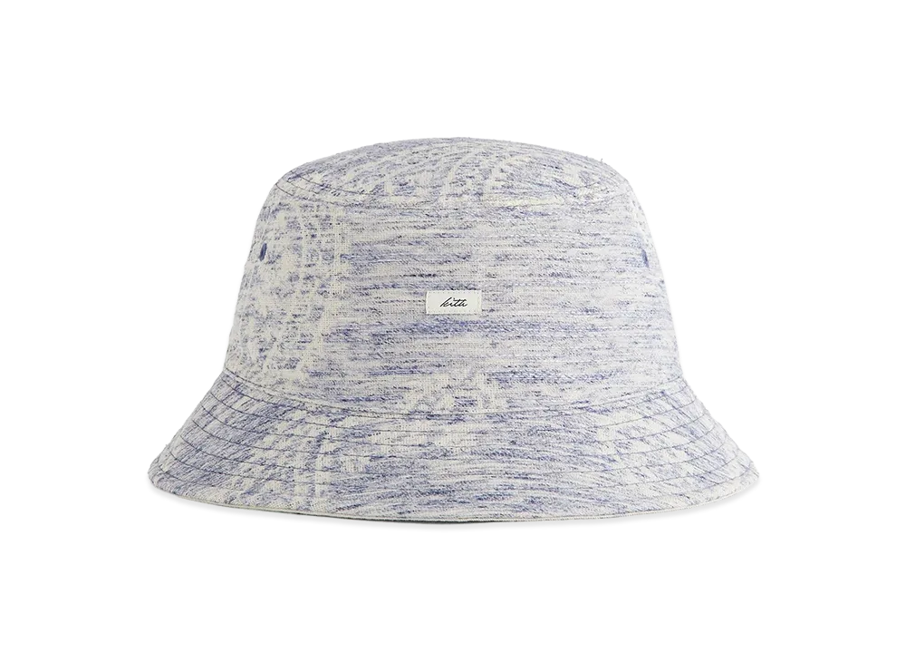 Kith Heather Jacquard Canvas Reversible Dawson Bucket Hat "Light Indigo"