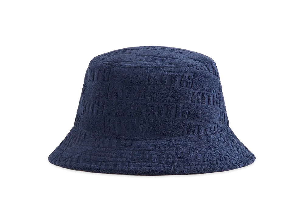 Kith Classic Logo Towel Terry Dawson Bucket Hat "Nocturnal"