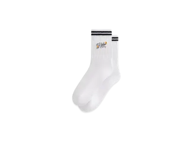 Kith Double Striped Floral Cotton Mid Crew Socks "Nocturnal"