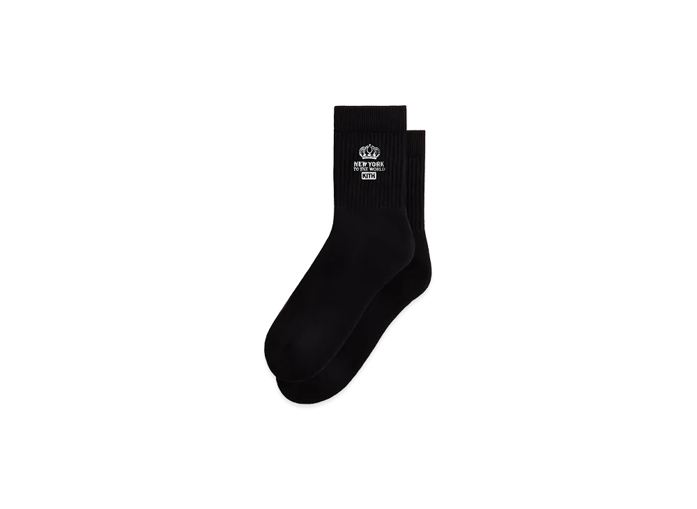 Kith Insignia Cotton Mid Crew Socks "Black"
