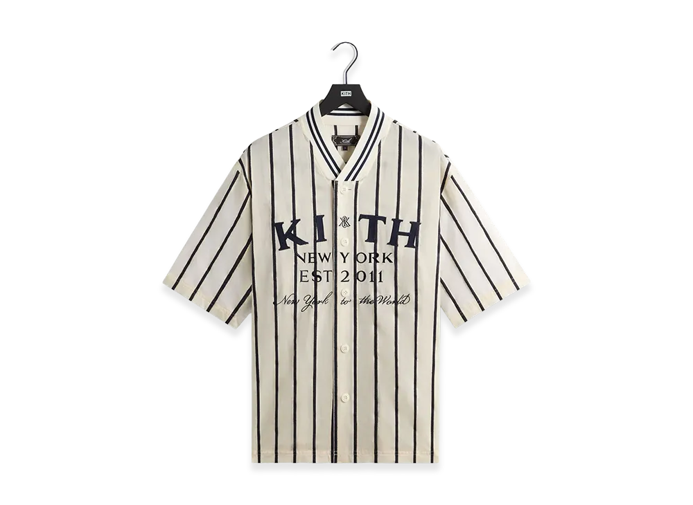 Kith Silk Linen Chenille Stripe Pacey Shirt "Sandrift"