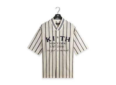 Kith Silk Linen Chenille Stripe Pacey Shirt "Sandrift"