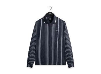 Kith Striped Poplin Long Sleeve Thompson Zip Front Shirt "Blend"