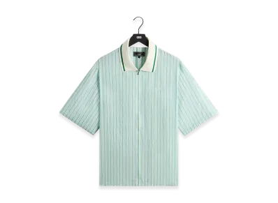 Kith Striped Poplin Thompson Zip Front Shirt "Breezeway"