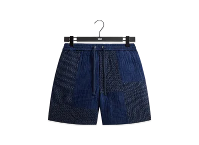 Kith Stitched Patchwork Curtis Short "Mid Indigo"
