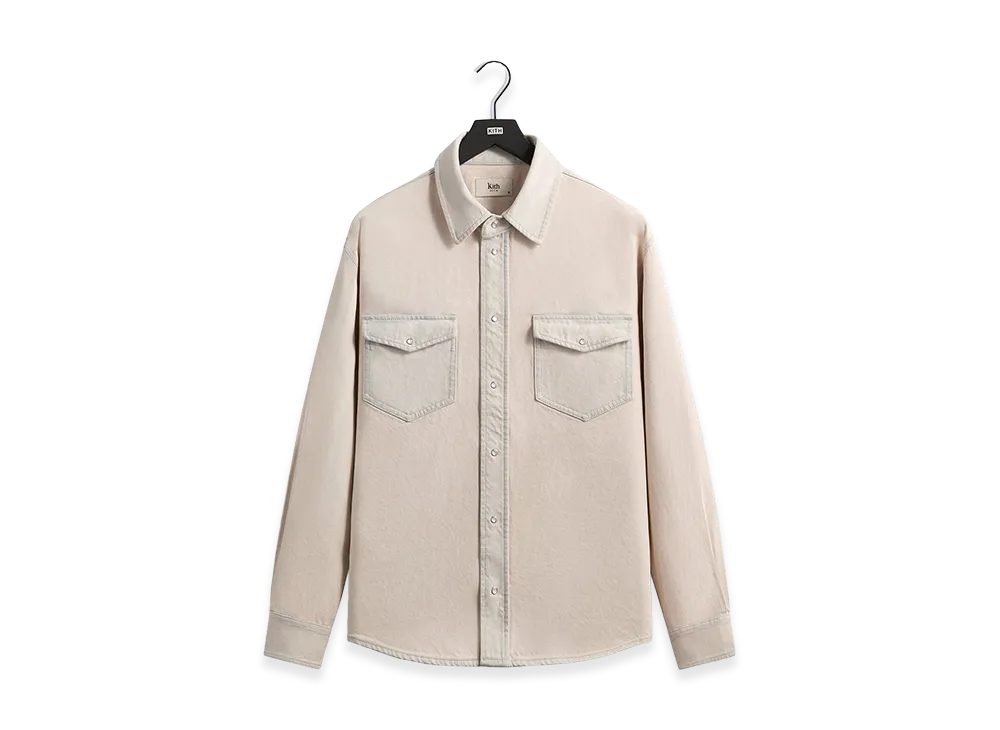 Kith Midweight Denim Long Sleeve Warwick Shirt "Washed Pastel"