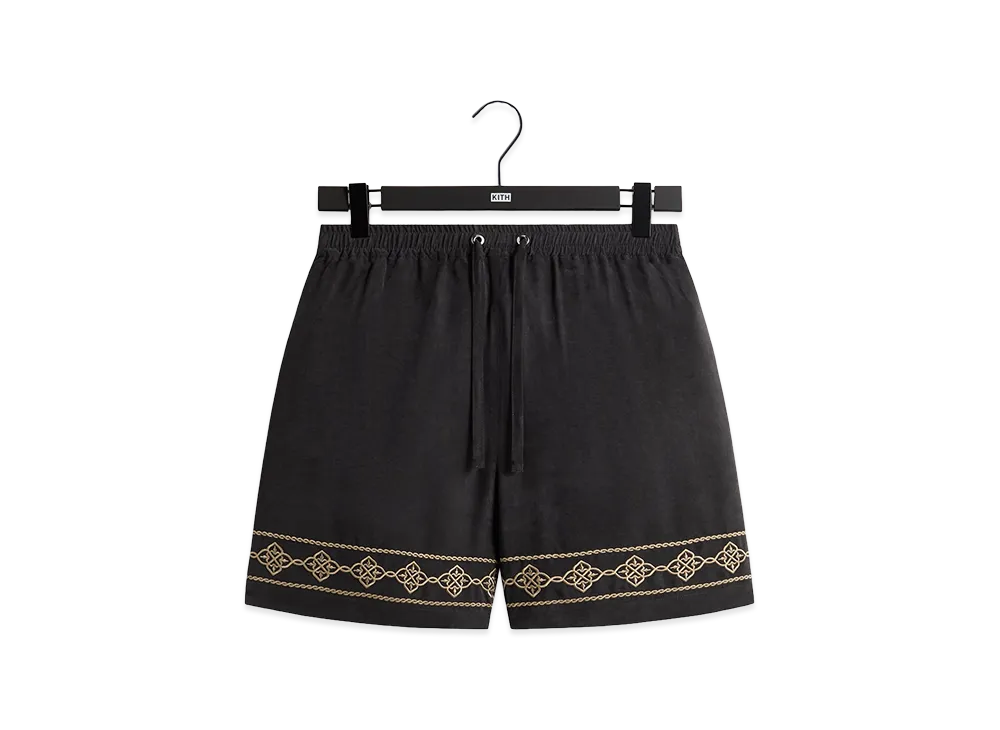 Kith Cupro Linen Cedar Short "Black"