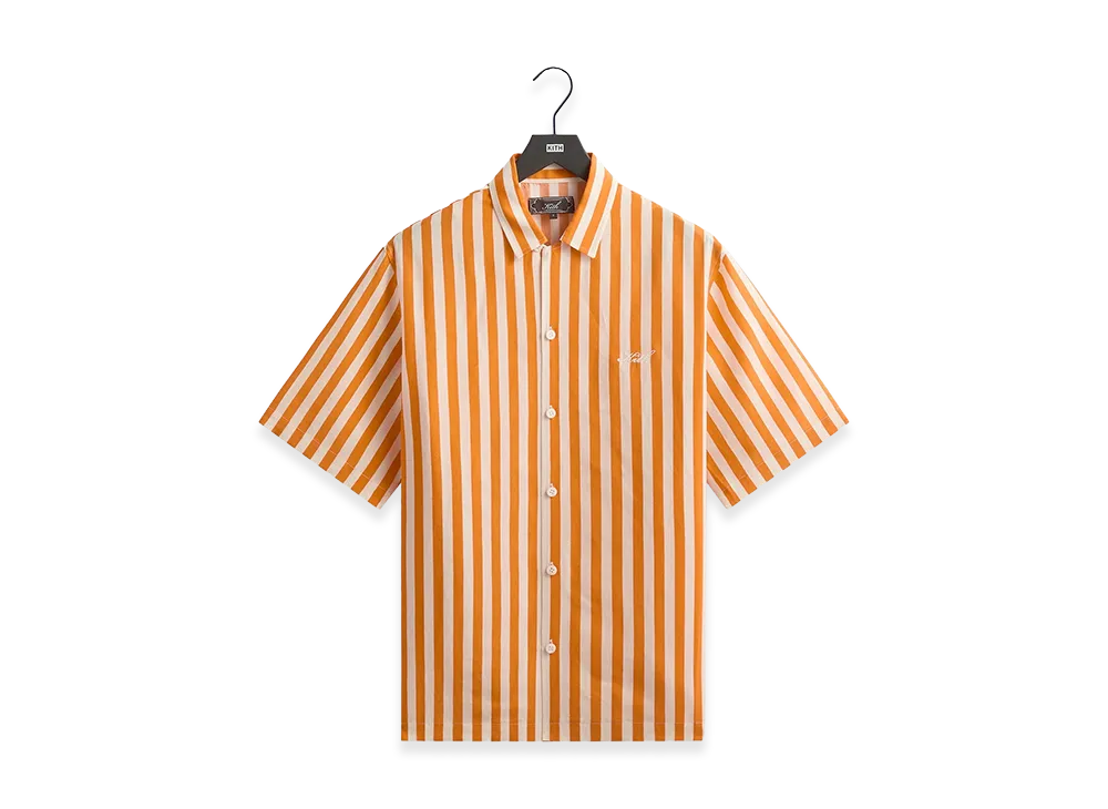 Kith Striped Thompson Camp Collar Shirt "Tiger"