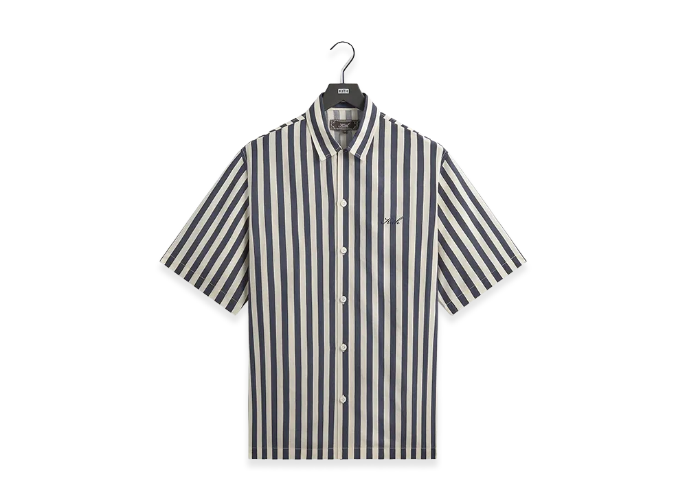 Kith Striped Thompson Camp Collar Shirt "Nocturnal"