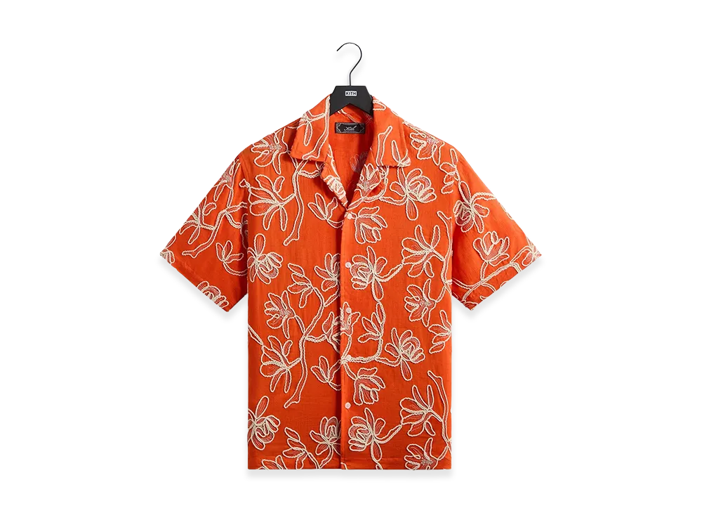 Kith Corded Floral Thompson Camp Collar Shirt "Inferno"