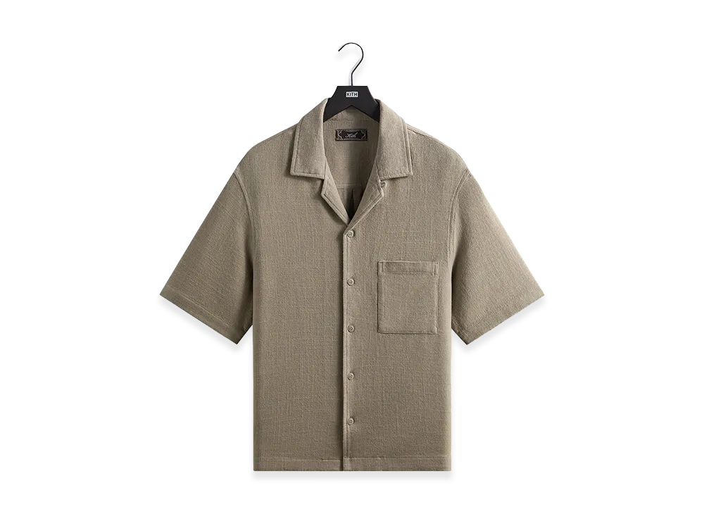 Kith Soft Woven Cropped Beckham Camp Collar Shirt "Folly"