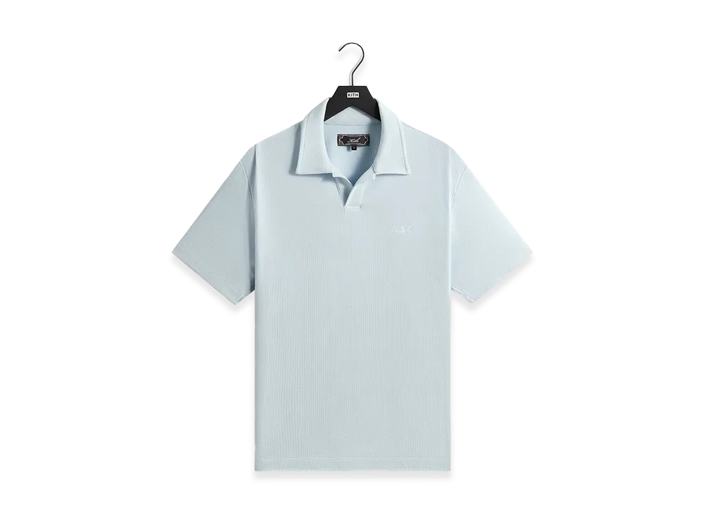 Kith Micro Waffle Drew Polo "Light Indigo"