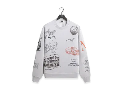 Kith New York To The World Nelson Crewneck "Light Heather Grey"
