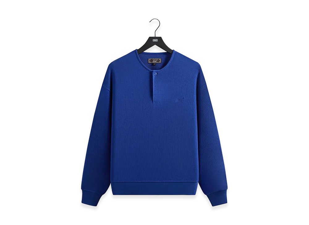 Kith Micro Waffle Long Sleeve Colby Pullover "Current"