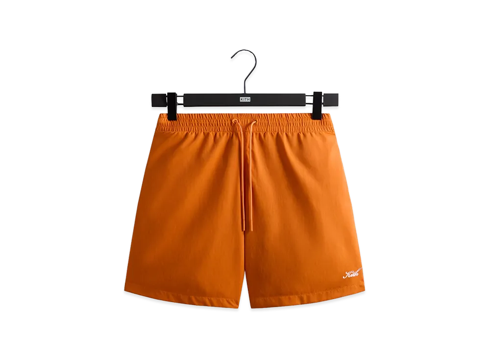 Kith Garment Washed Nylon Active Swim Short "Clementine"
