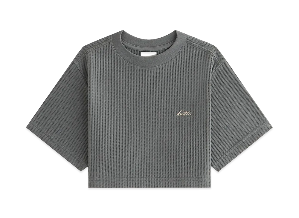 Kith Women's Fei Waffle Cropped Tee "Island"