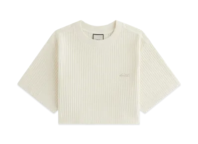 Kith Women's Fei Waffle Cropped Tee "Sandrift"