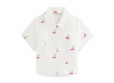 Kith Women's Caela Cherry Oxford Zip Shirt "White"