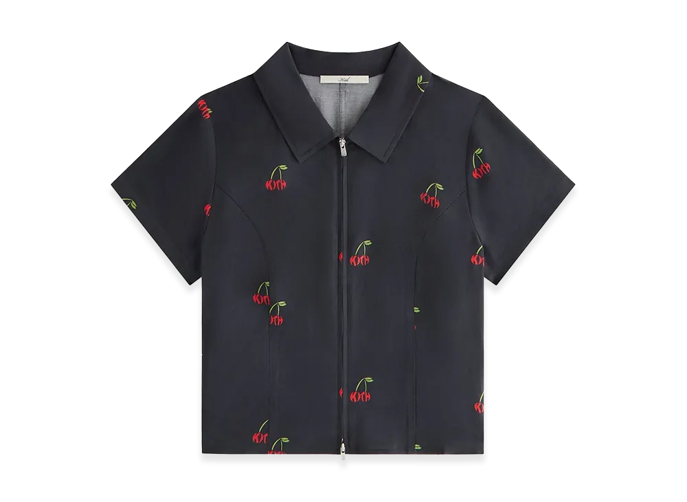 Kith Women's Cayla Cherry Zip Shirt "Black"