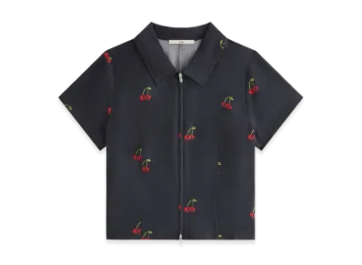 Kith Women's Cayla Cherry Zip Shirt "Black"