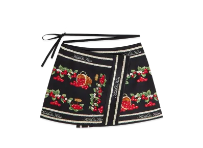Kith Women's Mako Cherry Wrap Tie Skirt "Black"