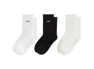 Kith Women's 3-Pack Lightweight Cotton Classic Crew Socks "Multi"