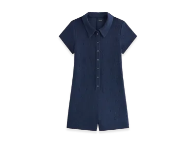 Kith Women's Rylee Crest Towel Terry Romper "Nocturnal"