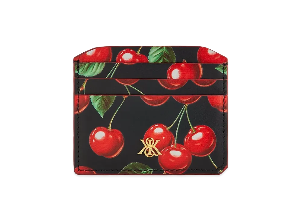 Kith Women's Tossed Cherries Notch 6CC Card Case "Black"