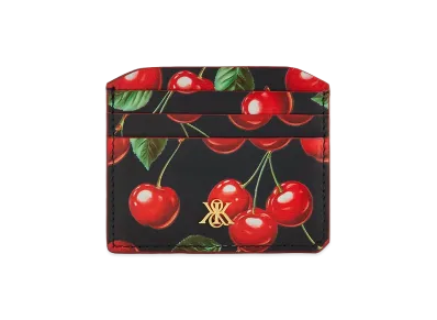 Kith Women's Tossed Cherries Notch 6CC Card Case "Black"