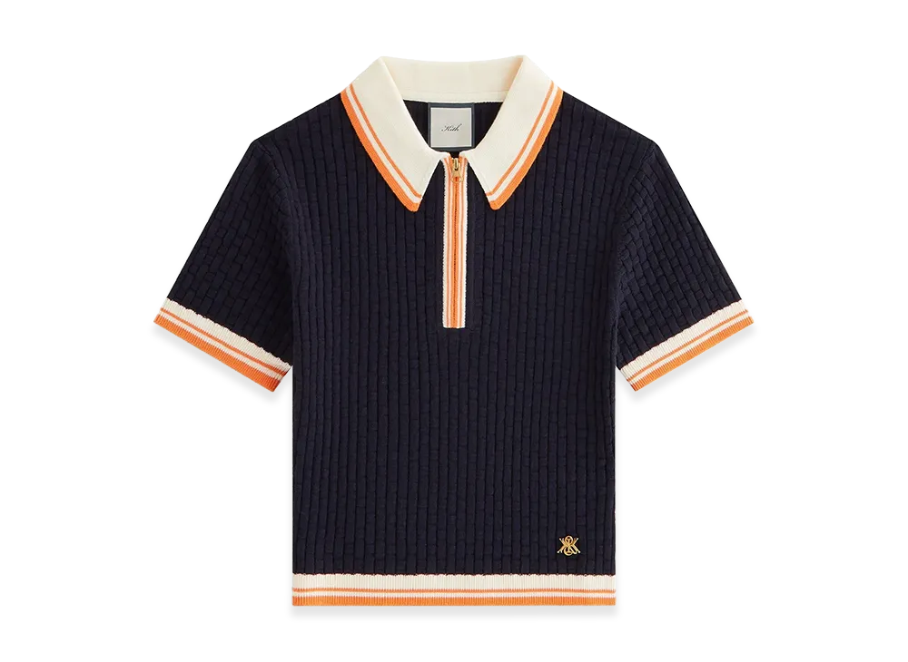 Kith Women's Taylen Basketweave Sweater Polo "Ink"