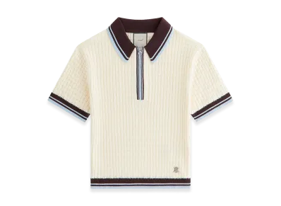 Kith Women's Taylen Basketweave Sweater Polo "Nano"
