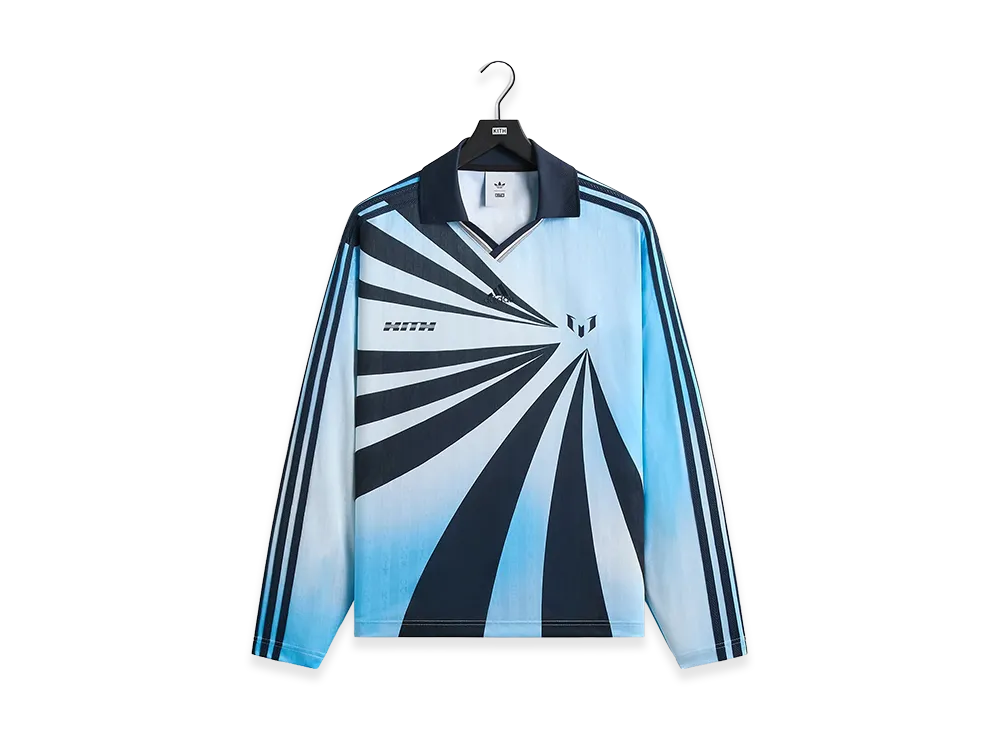 Kith x Lionel Messi x adidas Football Blue Goalkeeper Long Sleeve Tee "Blue"