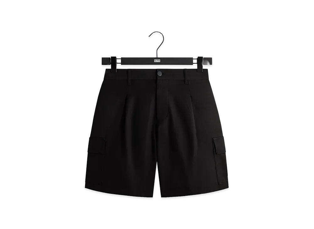 Kith &Kin Textured Viscose Conley Cargo Short "Black"