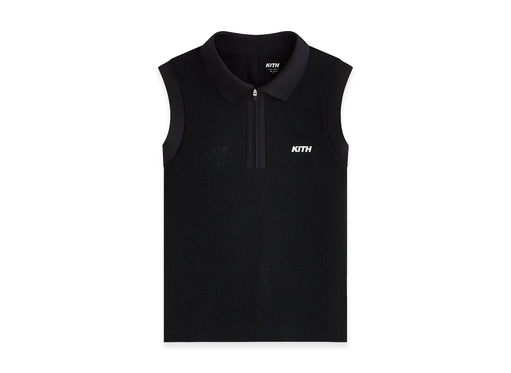 Kith Women's Perry Polo Mesh Tank "Black"